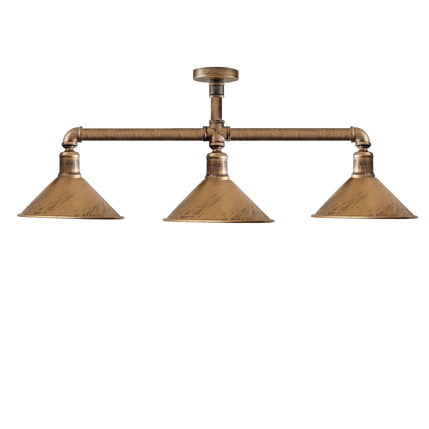 Ceiling Light Retro Vintage Industrial Flush Mount Brushed Copper Pipe - l'Ame du temps