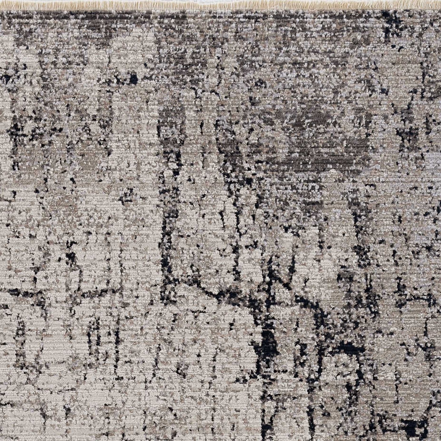 4inchesx6inches Ivory Grey Machine Woven Shrank Abstract Industrial - l'Ame du temps