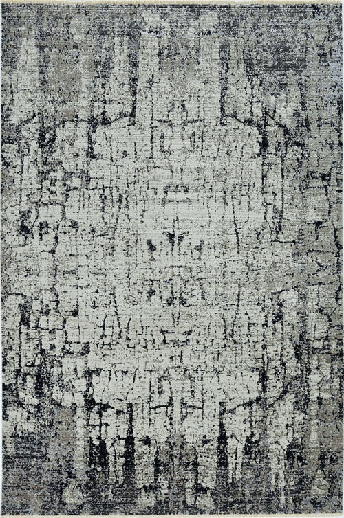 4inchesx6inches Ivory Grey Machine Woven Shrank Abstract Industrial - l'Ame du temps