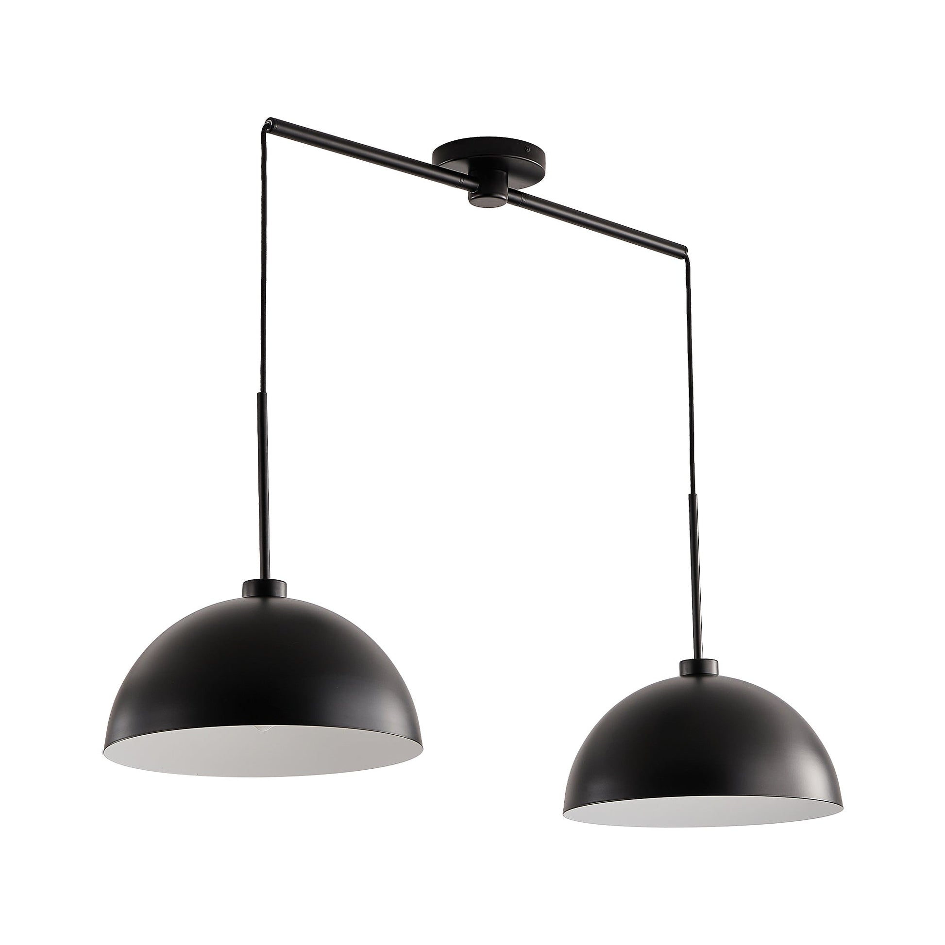 Industrial Modern Black Double Pendant Light – Adjustable Ceiling - l'Ame du temps