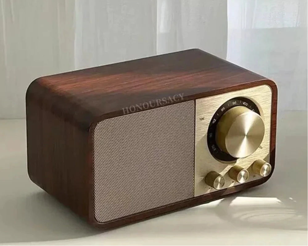 Enceinte Bluetooth Vintage en Bois avec Radio Intégrée - l'Ame du temps