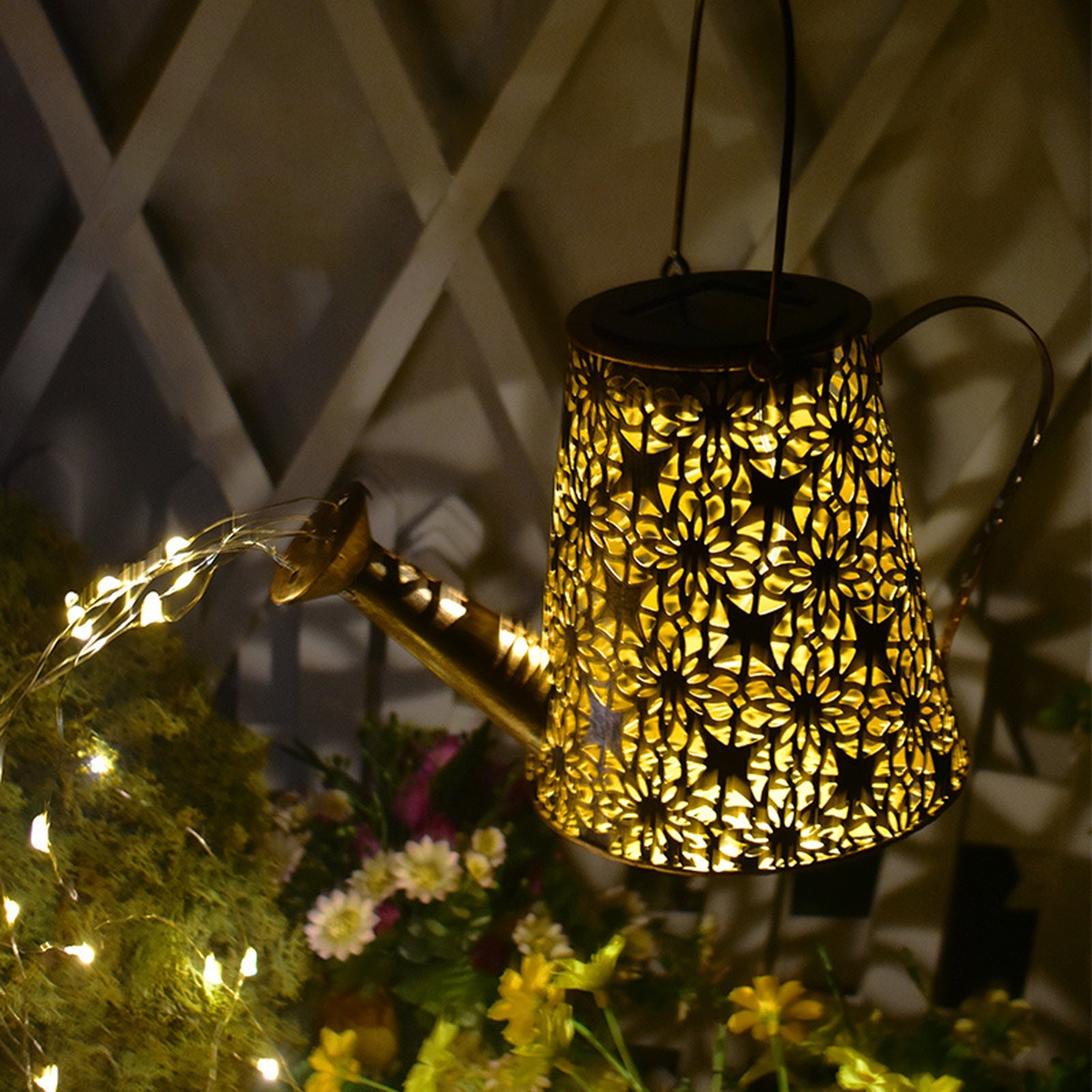 Solar Watering Can Lights Outdoor Decor Hanging Kettle Lantern Light - l'Ame du temps