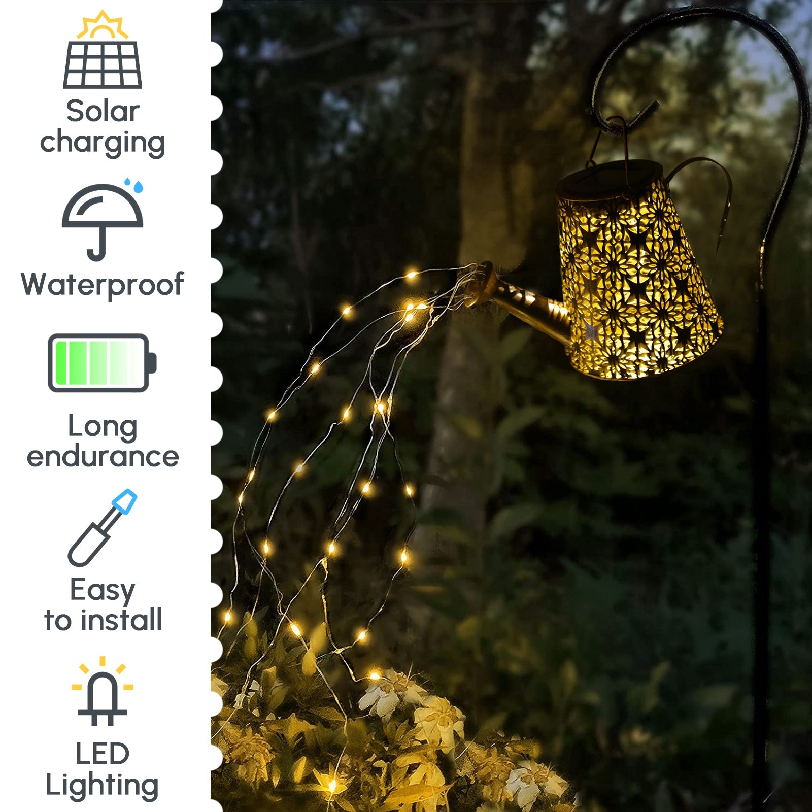 Solar Watering Can Lights Outdoor Decor Hanging Kettle Lantern Light - l'Ame du temps