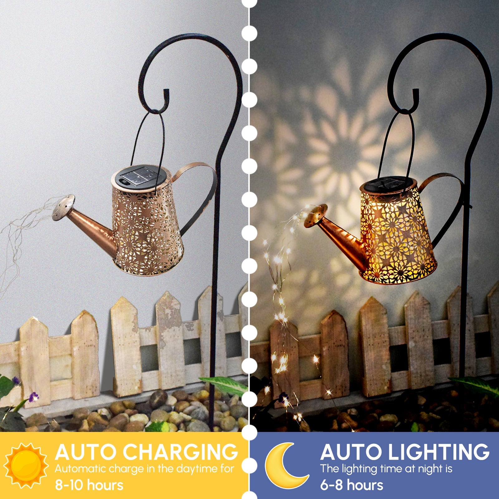 Solar Watering Can Lights Outdoor Decor Hanging Kettle Lantern Light - l'Ame du temps
