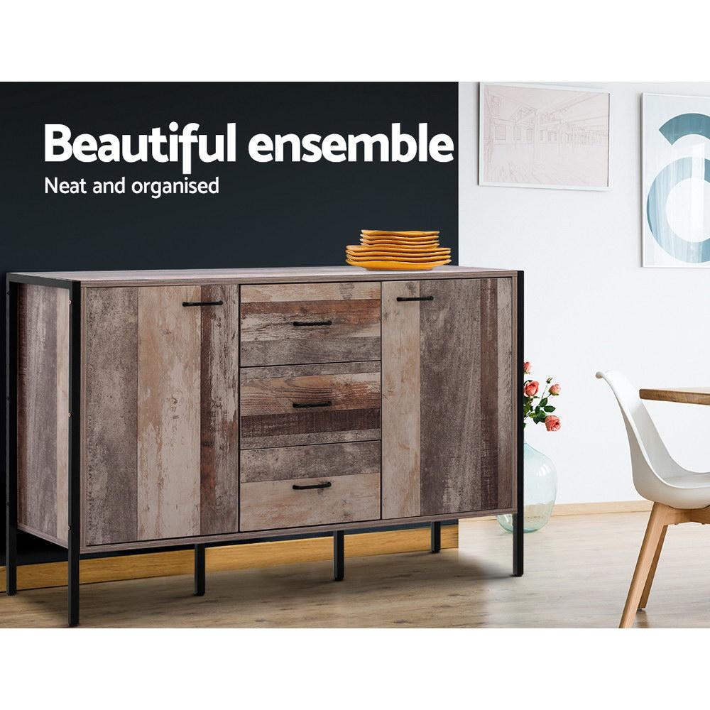 Artiss Buffet Sideboard Storage Cabinet Industrial Rustic Wooden - l'Ame du temps