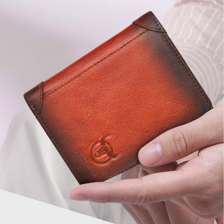 Bull Captain Men Wallet First-layer Cowhide Coin Clip RFID Retro - l'Ame du temps