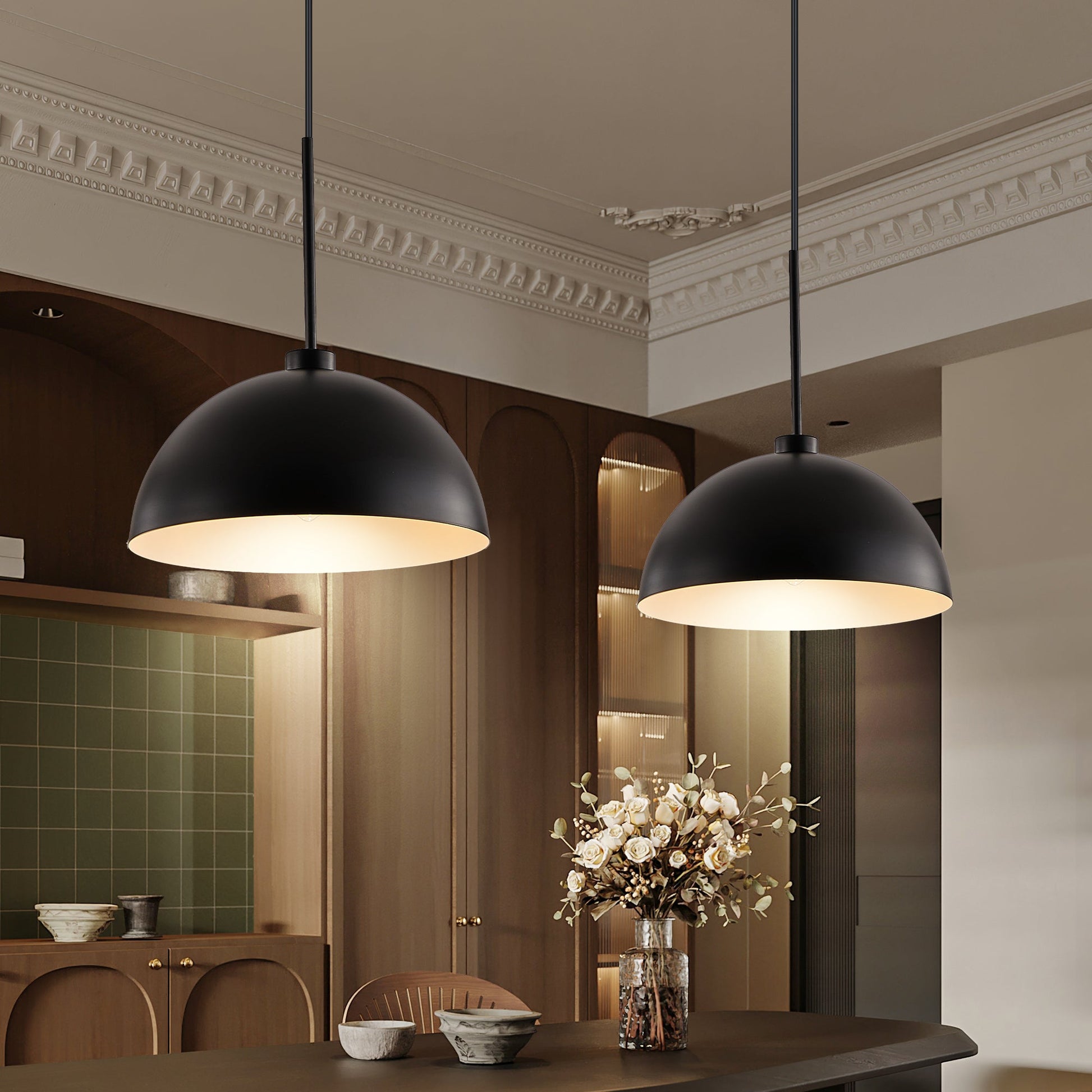 Industrial Modern Black Double Pendant Light – Adjustable Ceiling - l'Ame du temps
