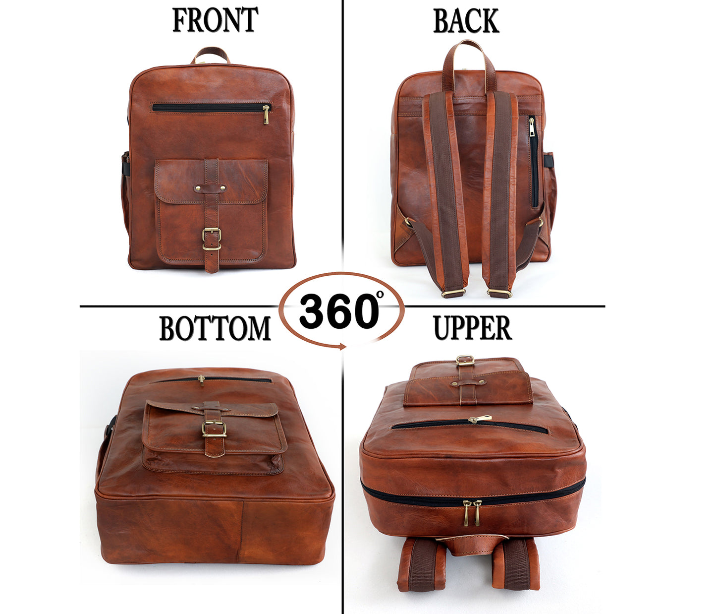 Genuine 15.6-inch Vintage Laptop Backpack Retro Travel & Work Rucksack - l'Ame du temps