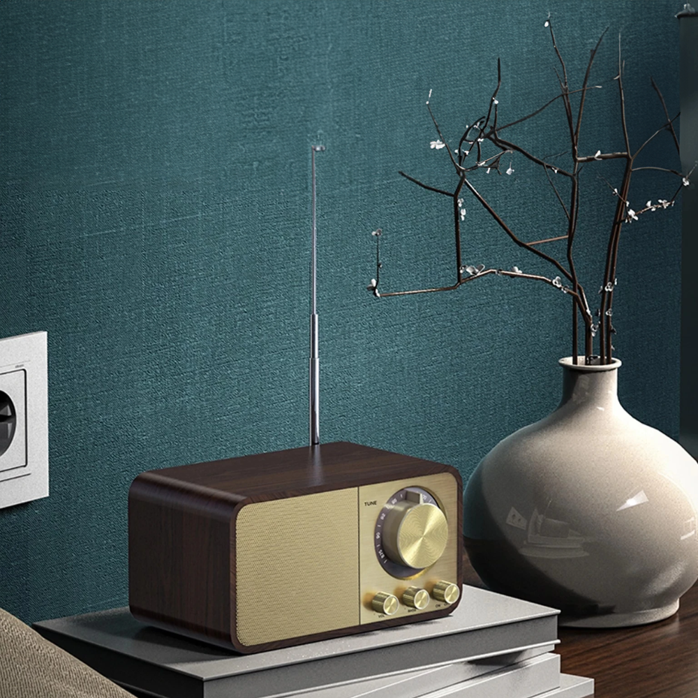 Vintage Classic Wood Theme Bluetooth Speaker with Radio - l'Ame du temps