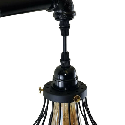 Industrial Vintage Retro Pipe Sconces Wall Light  dome black Cage - l'Ame du temps 