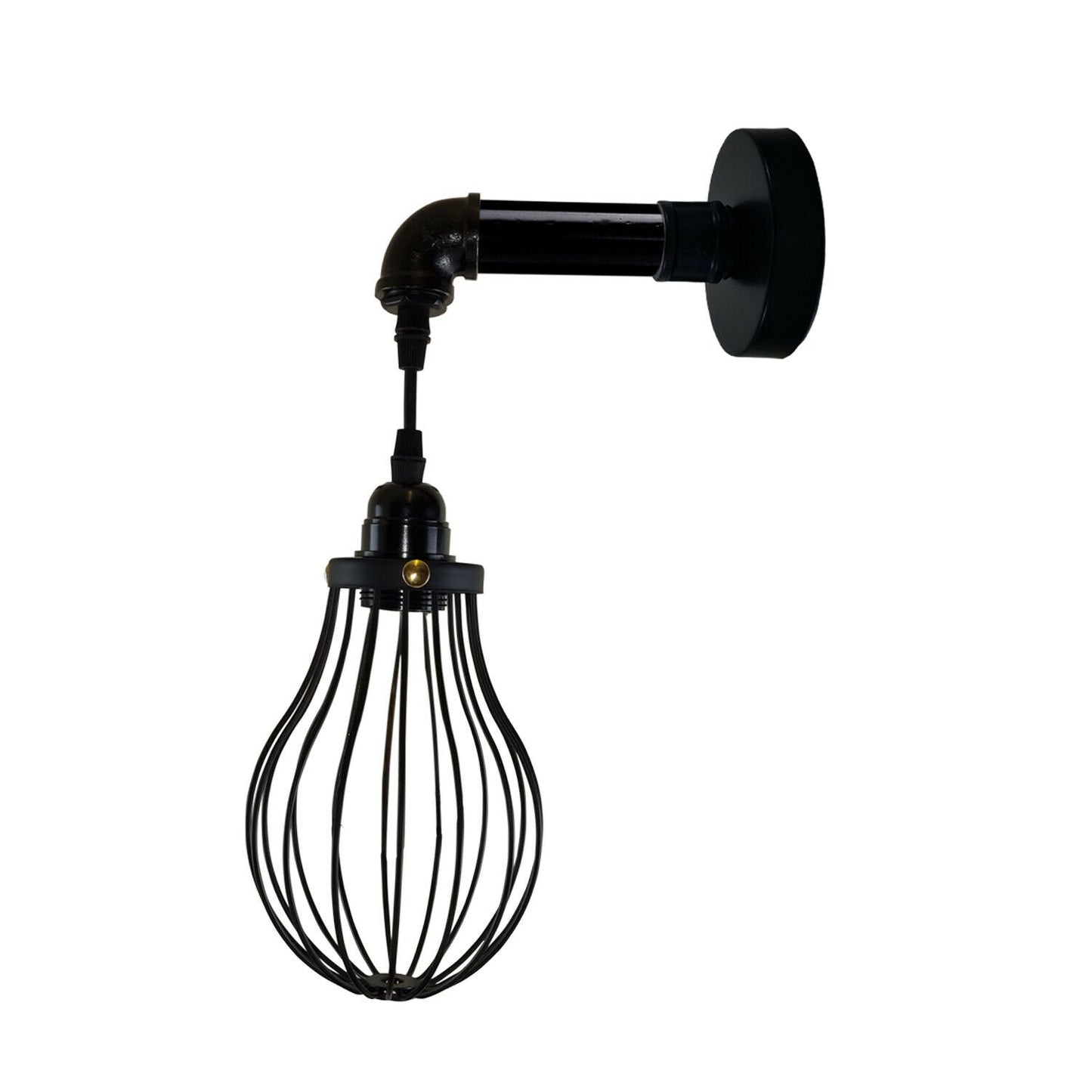 Industrial Vintage Retro Pipe Sconces Wall Light  dome black Cage - l'Ame du temps 