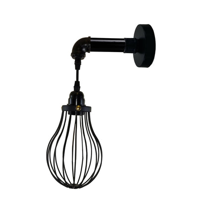 Industrial Vintage Retro Pipe Sconces Wall Light  dome black Cage - l'Ame du temps 