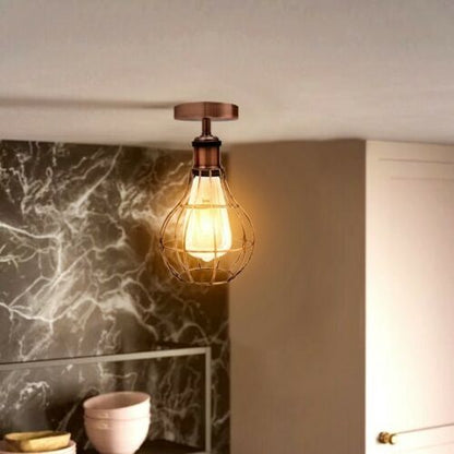 Vintage Retro Industrial Ceiling Light Shade Flush Mount Ceiling Lamp - l'Ame du temps 