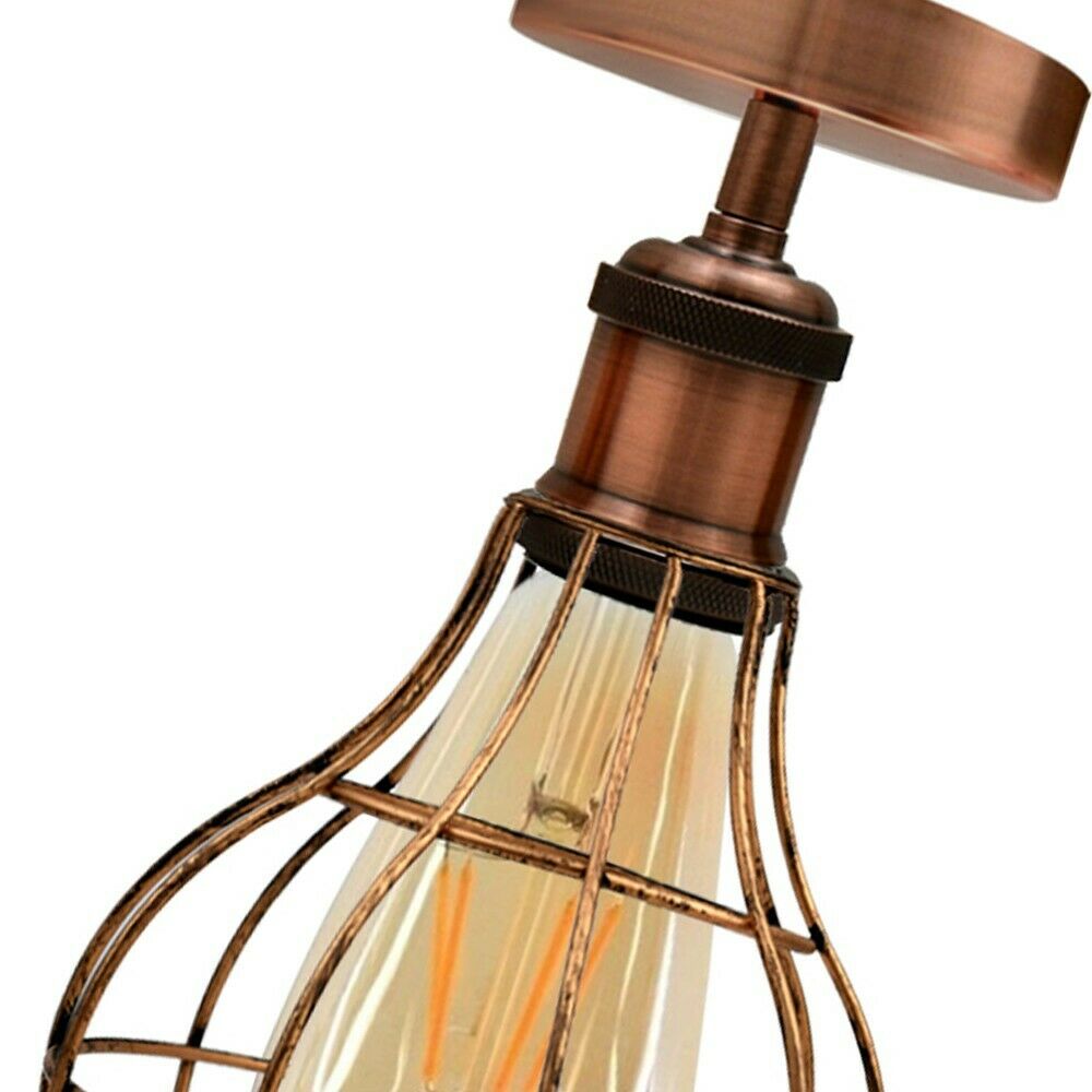 Vintage Retro Industrial Ceiling Light Shade Flush Mount Ceiling Lamp - l'Ame du temps 