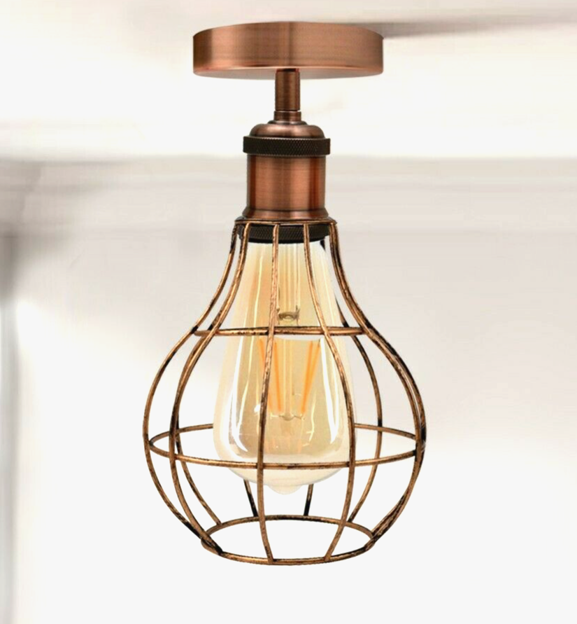 Vintage Retro Industrial Ceiling Light Shade Flush Mount Ceiling Lamp - l'Ame du temps 