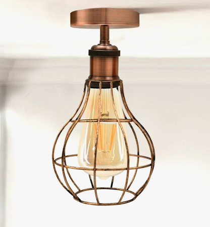 Vintage Retro Industrial Ceiling Light Shade Flush Mount Ceiling Lamp - l'Ame du temps 