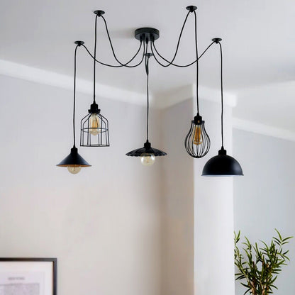 5Way Vintage Industrial Ceiling Lamp Shade Chandelier Retro Spider - l'Ame du temps 