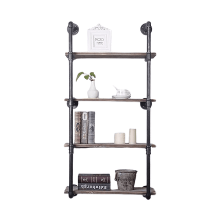 Etagère Murale Industrielle 4 Niveaux en bois et métal - Design rétro Vintage - l'Ame du temps 