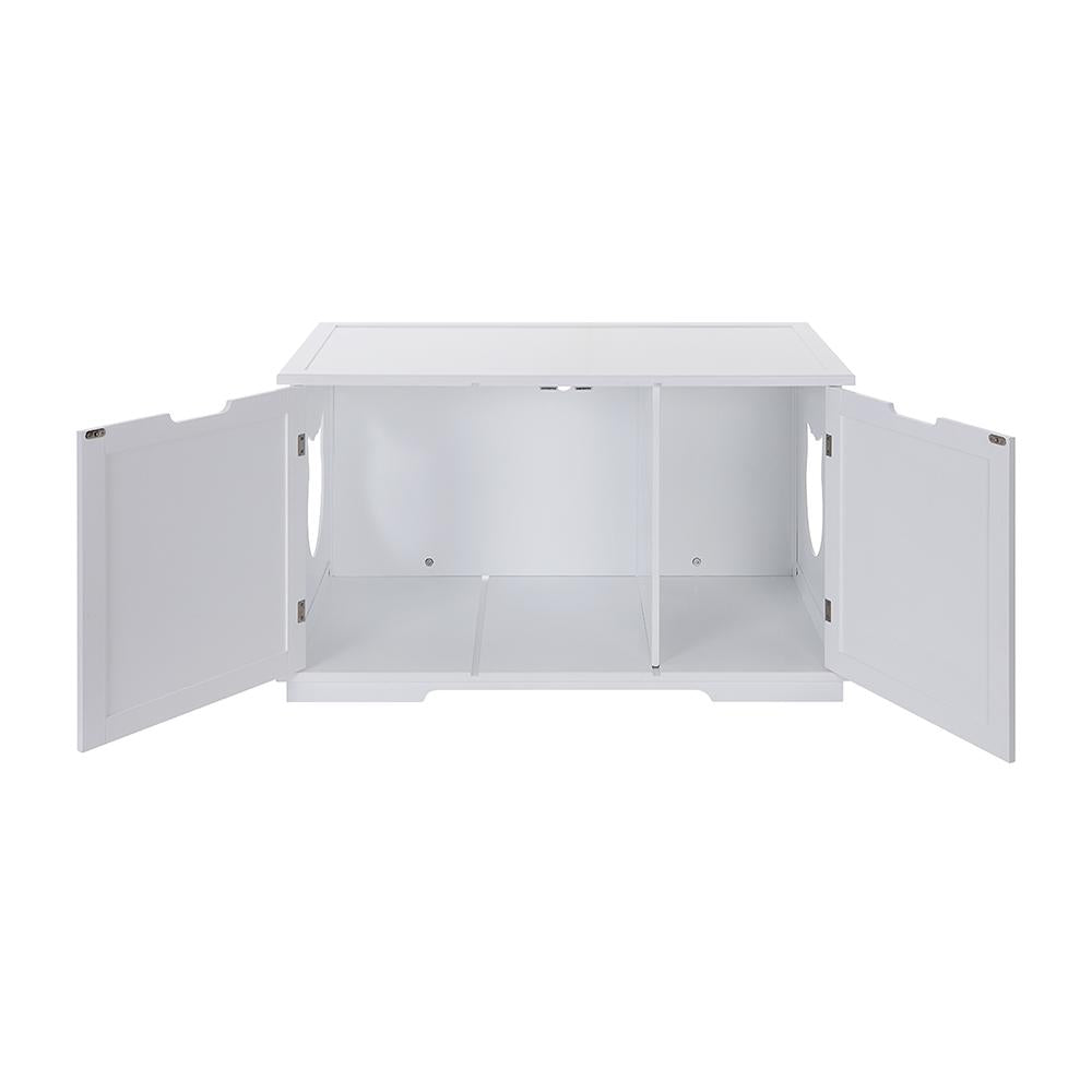 X-Large Cat Washroom Bench Litter Box Enclosure Furniture Box House - l'Ame du temps 