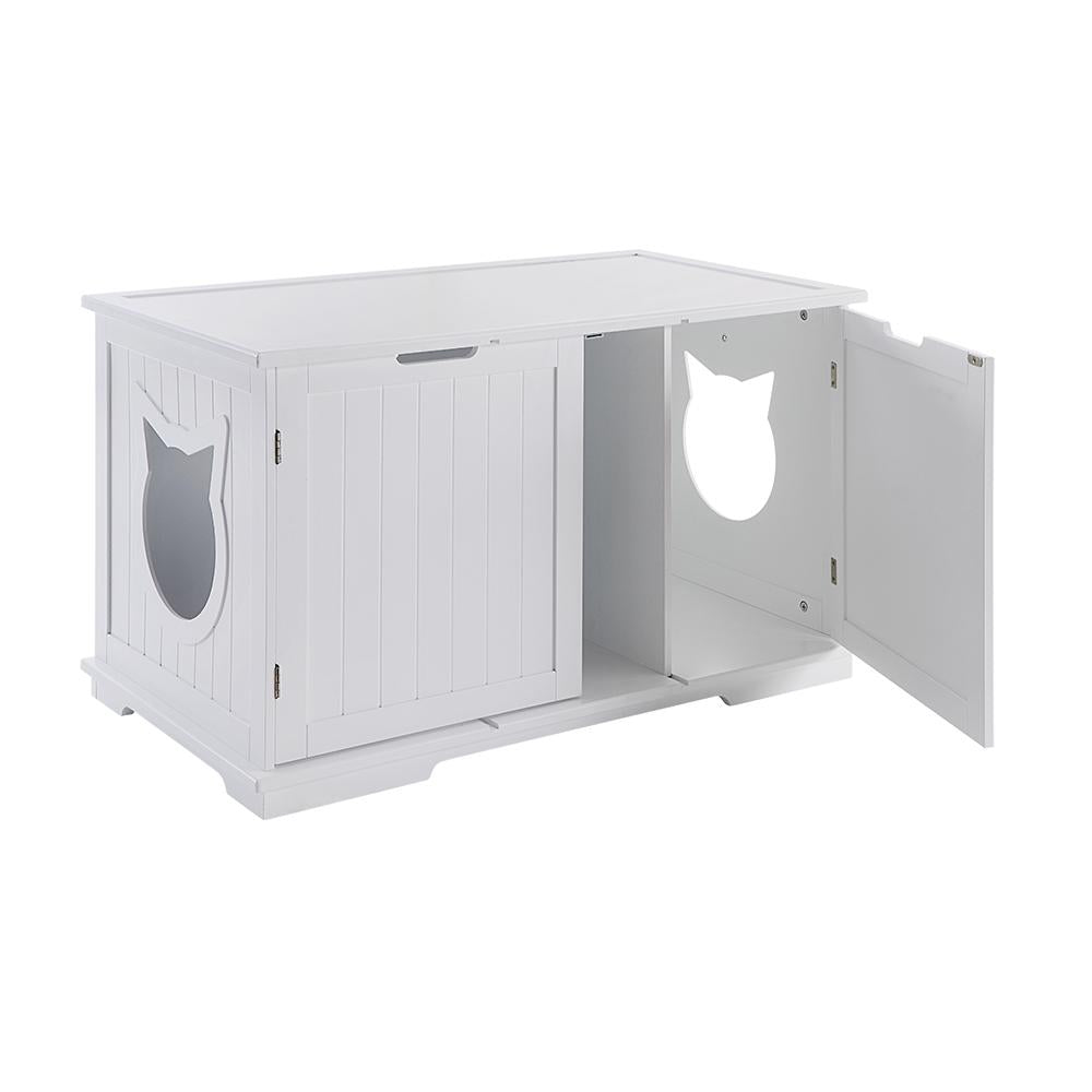 X-Large Cat Washroom Bench Litter Box Enclosure Furniture Box House - l'Ame du temps 