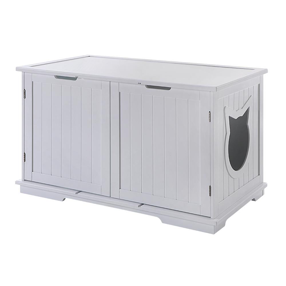 X-Large Cat Washroom Bench Litter Box Enclosure Furniture Box House - l'Ame du temps 