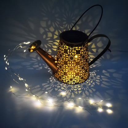 Solar Watering Can Lights Outdoor Decor Hanging Kettle Lantern Light - l'Ame du temps 