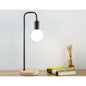 Lampe de table scandinave - Base en bois et bras en acier noir - l'Ame du temps 