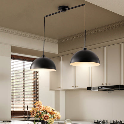 Industrial Modern Black Double Pendant Light – Adjustable Ceiling - l'Ame du temps 