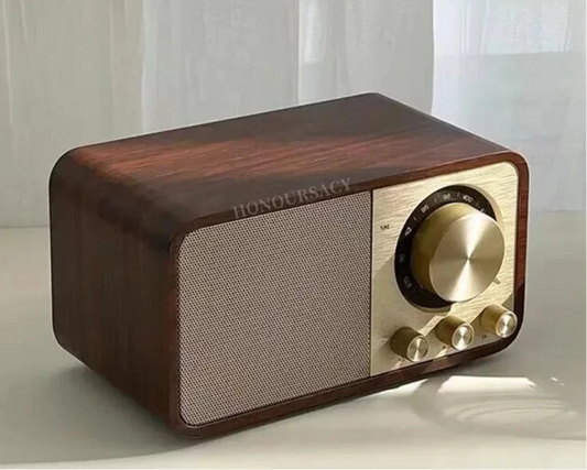 Enceinte Bluetooth Vintage en Bois avec Radio Intégrée - l'Ame du temps 