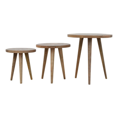 Set of 3 Nesting Tables with Patchwork Patterned Tops - l'Ame du temps 