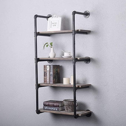 Etagère Murale Industrielle 4 Niveaux en bois et métal - Design rétro Vintage - l'Ame du temps 