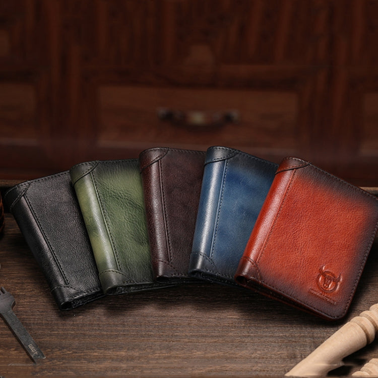 Bull Captain Men Wallet First-layer Cowhide Coin Clip RFID Retro - l'Ame du temps 