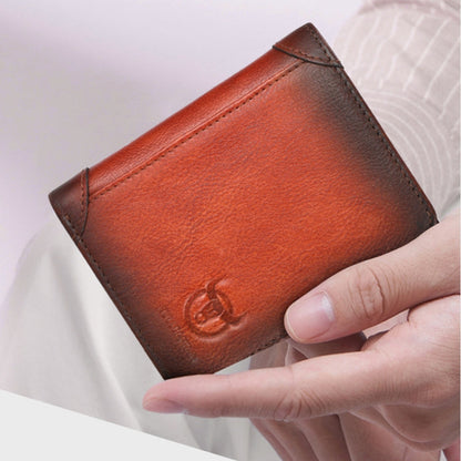 Bull Captain Men Wallet First-layer Cowhide Coin Clip RFID Retro - l'Ame du temps 