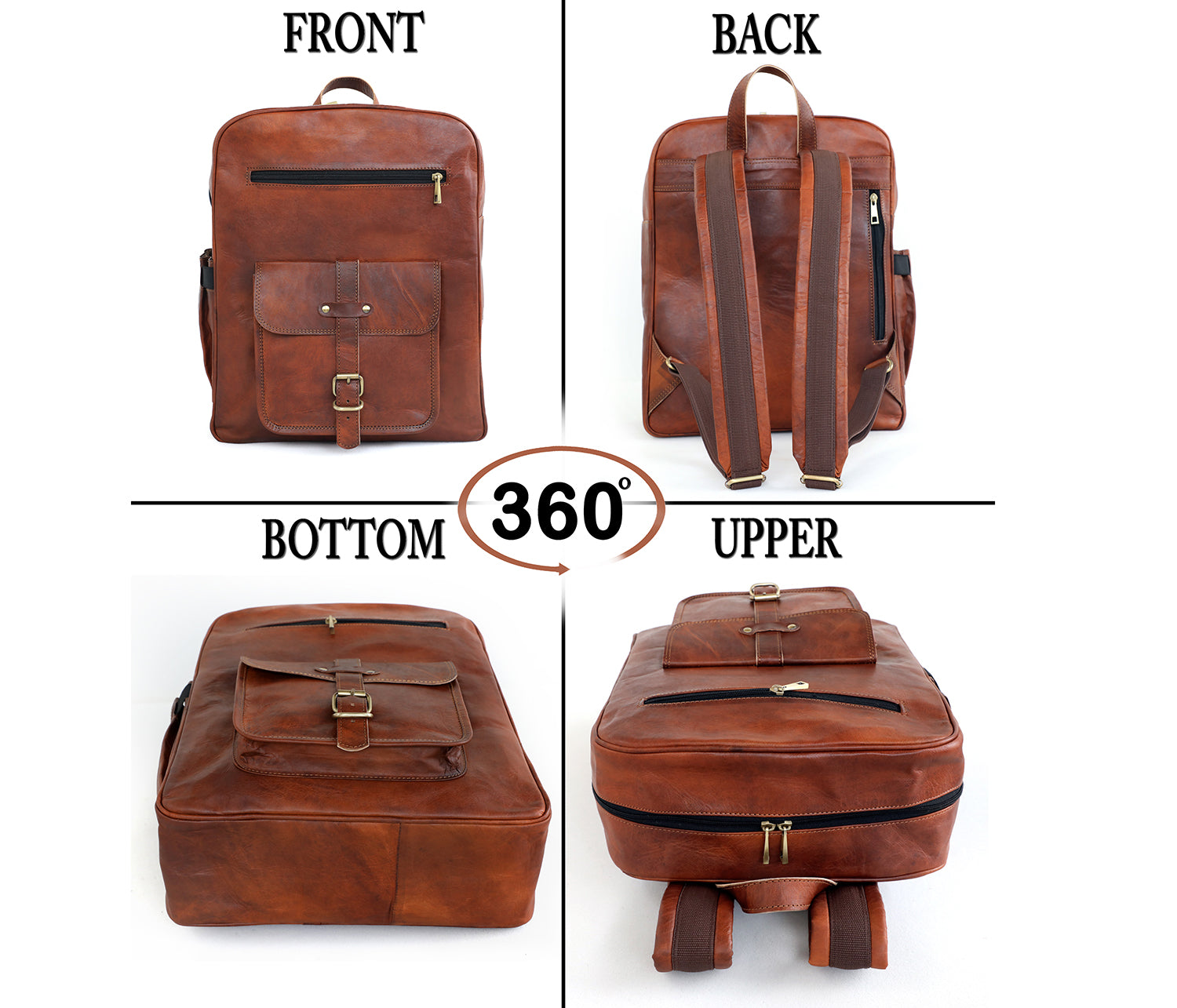 Genuine 15.6-inch Vintage Laptop Backpack Retro Travel & Work Rucksack - l'Ame du temps 