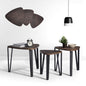 Stacking Side Table Set of 3 Nesting Triangle End Coffee Tables - l'Ame du temps 