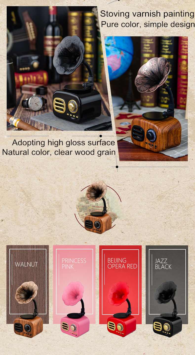 Retro Radio Wireless Mini Portable Bluetooth Stereo Speaker - l'Ame du temps 